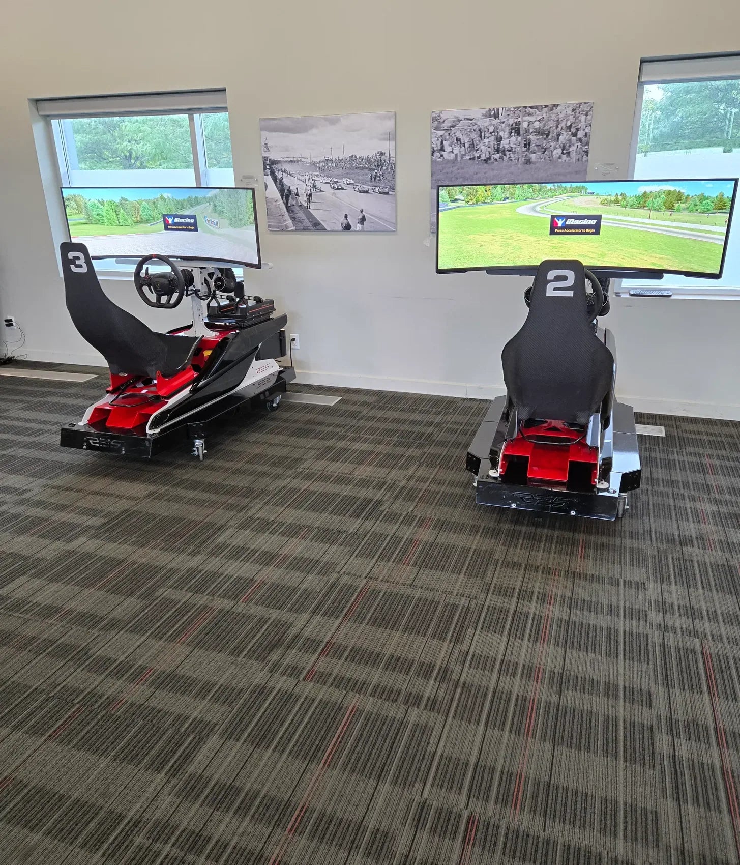Two Individual Simulators racing simulator rental setup