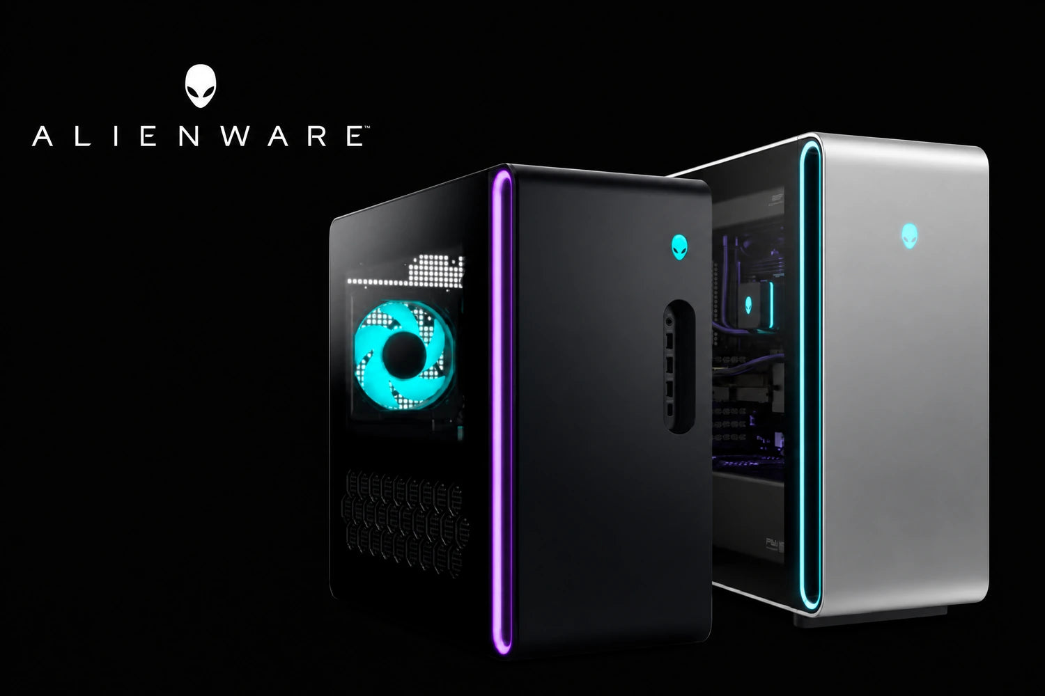 Alienware logo and high-performance gaming computers