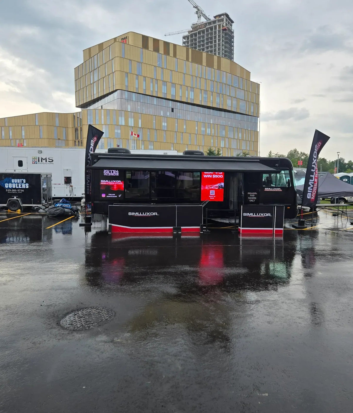 Simuluxor Mobile Race Studio on location at Markham Indy